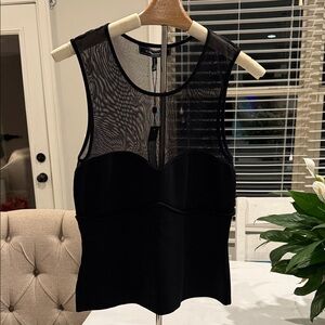 BCBGMaxAzria Black Mesh Tank Top
